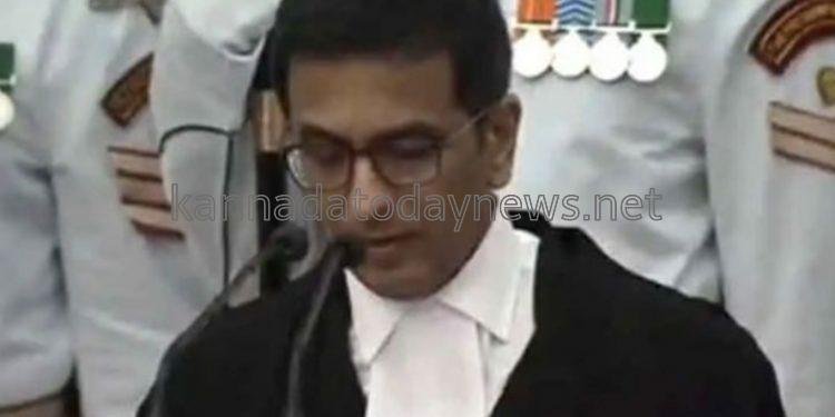 ಸಿಜೆಐ ಆಗಿ ನ್ಯಾಯಮೂರ್ತಿ ಡಿ.ವೈ. ಚಂದ್ರಚೂಡ್‌ ಅವರು ಇಂದು ಪ್ರಮಾಣ ವಚನ ಸ್ವೀಕಾರ