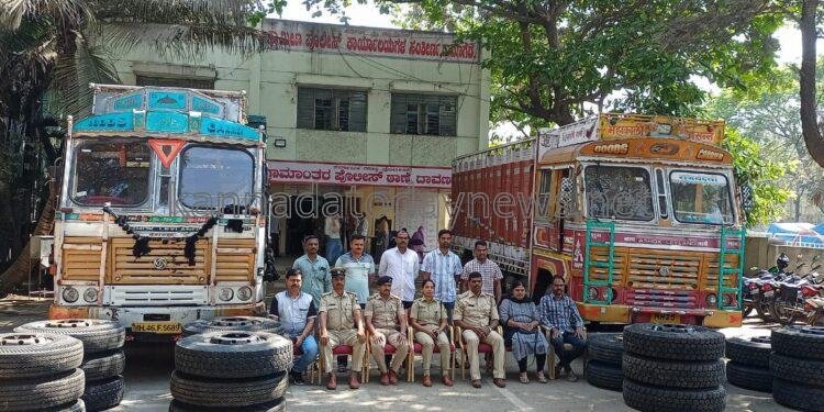 ದಾವಣಗೆರೆ ಗ್ರಾಮಾಂತರ ಪೊಲೀಸರ ಕಾರ್ಯಾಚರಣೆ ಅಂತರ ರಾಜ್ಯ ಟೈರ್ ಕಳ್ಳರ ಬಂಧನ*