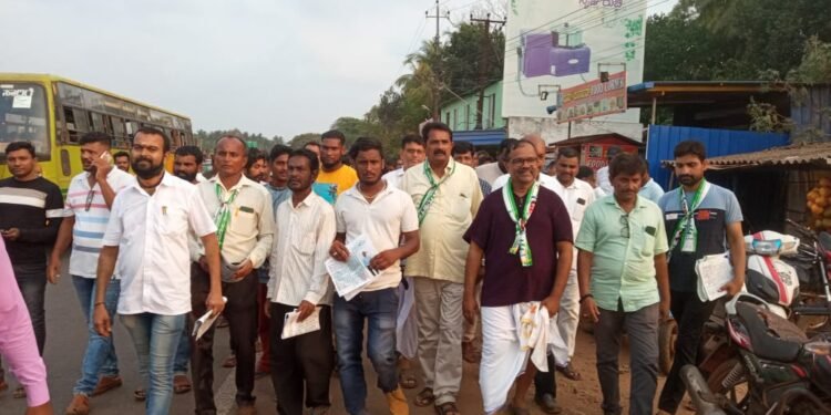 ಭಟ್ಕಳದ ಶಿರಾಲಿಯಲ್ಲಿ ಭರ್ಜರಿ ಮತಬೇಟೆ ಆರಂಭಿಸಿದ ಭಟ್ಕಳ ಜೆಡಿಎಸ್ ಅಭ್ಯರ್ಥಿ, ಹೈಕೋರ್ಟ್ ವಕೀಲ ನಾಗೇಂದ್ರ ನಾಯ್ಕ