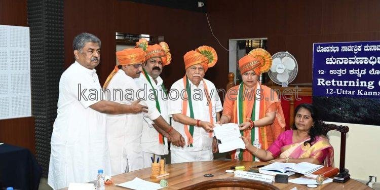 ಇಂದು ಉತ್ತರ ಕನ್ನಡ ಜಿಲ್ಲಾ ಲೋಕಸಭಾ ಕಾಂಗ್ರೆಸ್ ಅಭ್ಯರ್ಥಿಯಾಗಿ ಶ್ರೀಮತಿ ಡಾ.ಅಂಜಲಿ ನಿಂಬಾಳ್ಕರ್ ನಾಮಪತ್ರ ಸಲ್ಲಿಕೆ