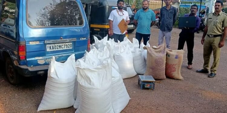 ಅನ್ನಭಾಗ್ಯ ಅಕ್ಕಿ ಅಕ್ರಮ ಸಾಗಾಟ ಪತ್ತೆ: ಆಹಾರ ಇಲಾಖೆ ದಾಳಿ, ಮೂವರ ವಿರುದ್ಧ ಪ್ರಕರಣ